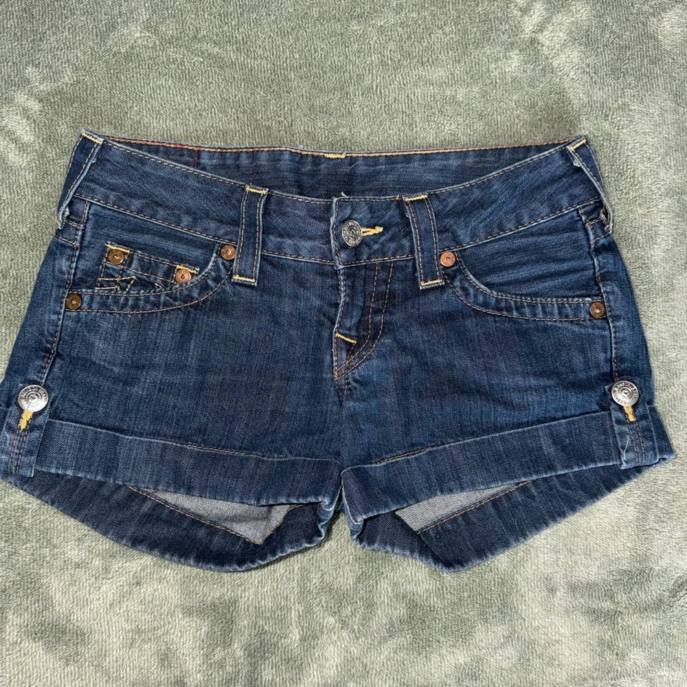 True Religion Dark Denim Shorts